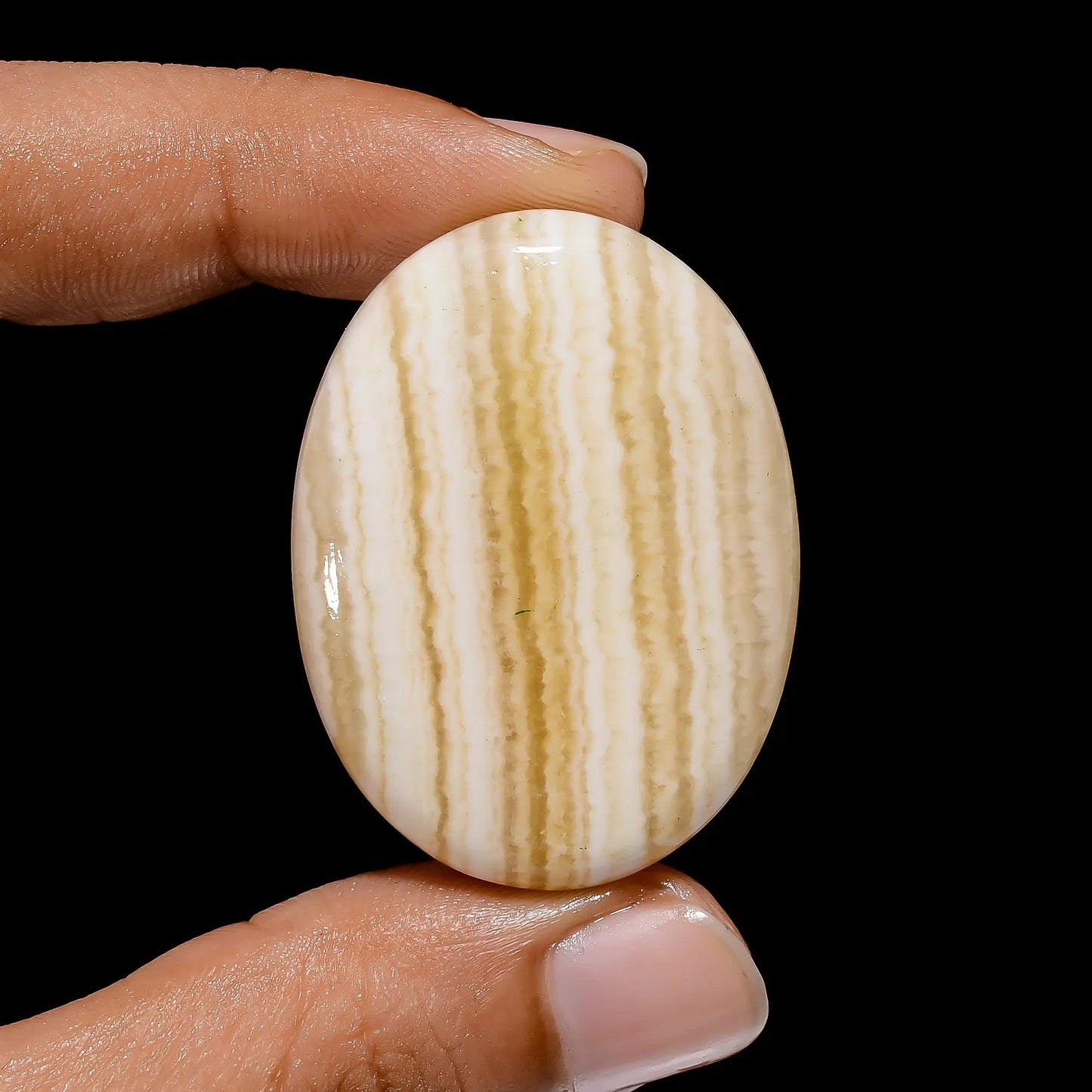 Dazzling Top Grade Quality 100% Natural Yellow Lace Oval Shape Cabochon Loose Gemstone For Making Jewelry 76 Ct. 39X29X7 mm V-3853