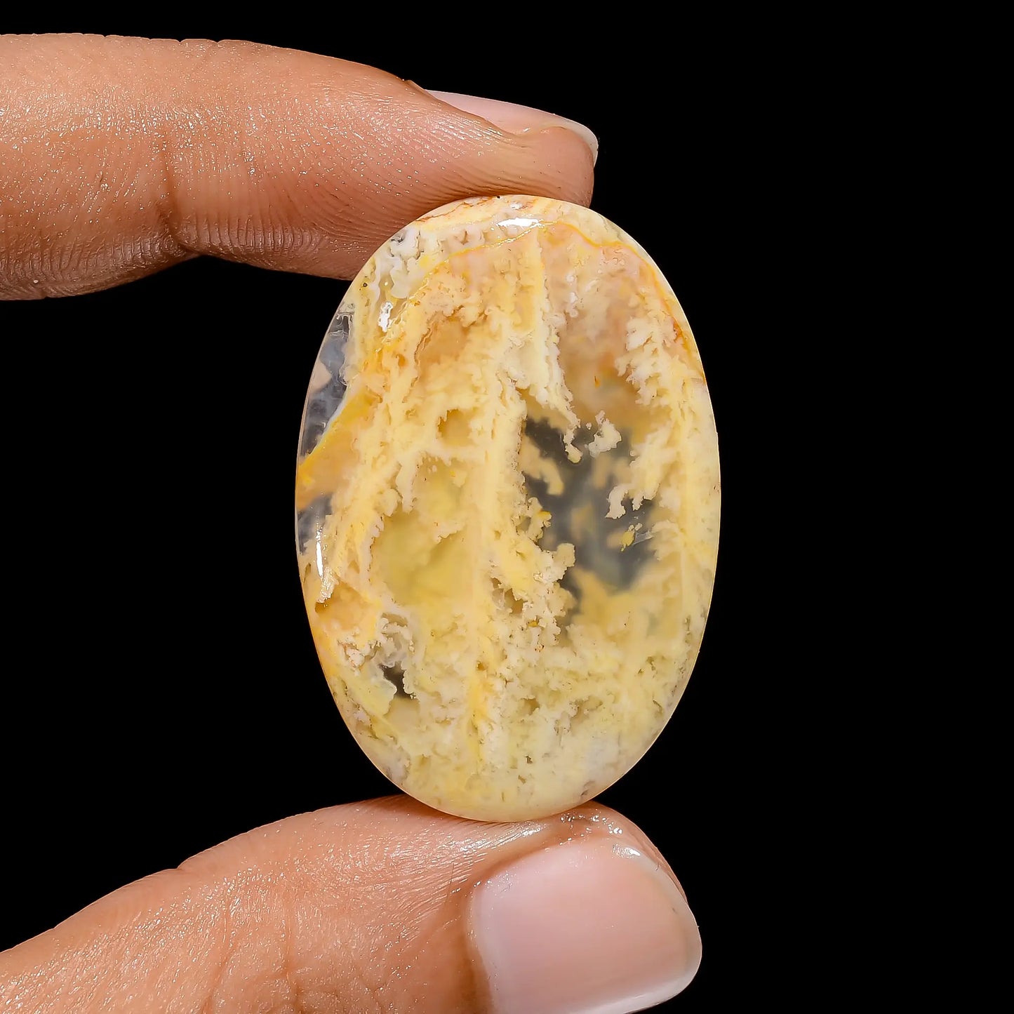 Immaculate Top Grade Quality 100% Natural Graveyard Plume Agate Oval Shape Cabochon Loose Gemstone For Making Jewelry 28 Ct. 36X24X4 mm V-3860