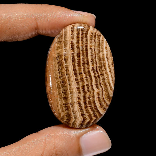 Gorgeous Top Grade Quality 100% Natural Chocolate Calcite Aragonite Oval Shape Cabochon Gemstone For Making Jewelry 72 Ct. 43X28X6 mm V-3883