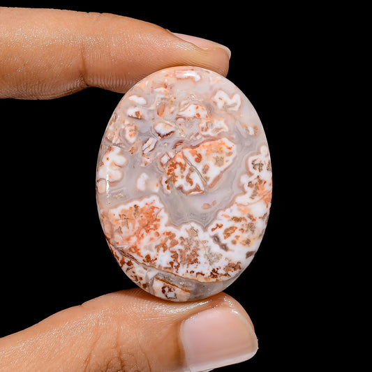 Unique Top Grade Quality 100% Natural Rosita Jasper Oval Shape Cabochon Loose Gemstone For Making Jewelry 52 Ct. 39X29X5 mm V-3895