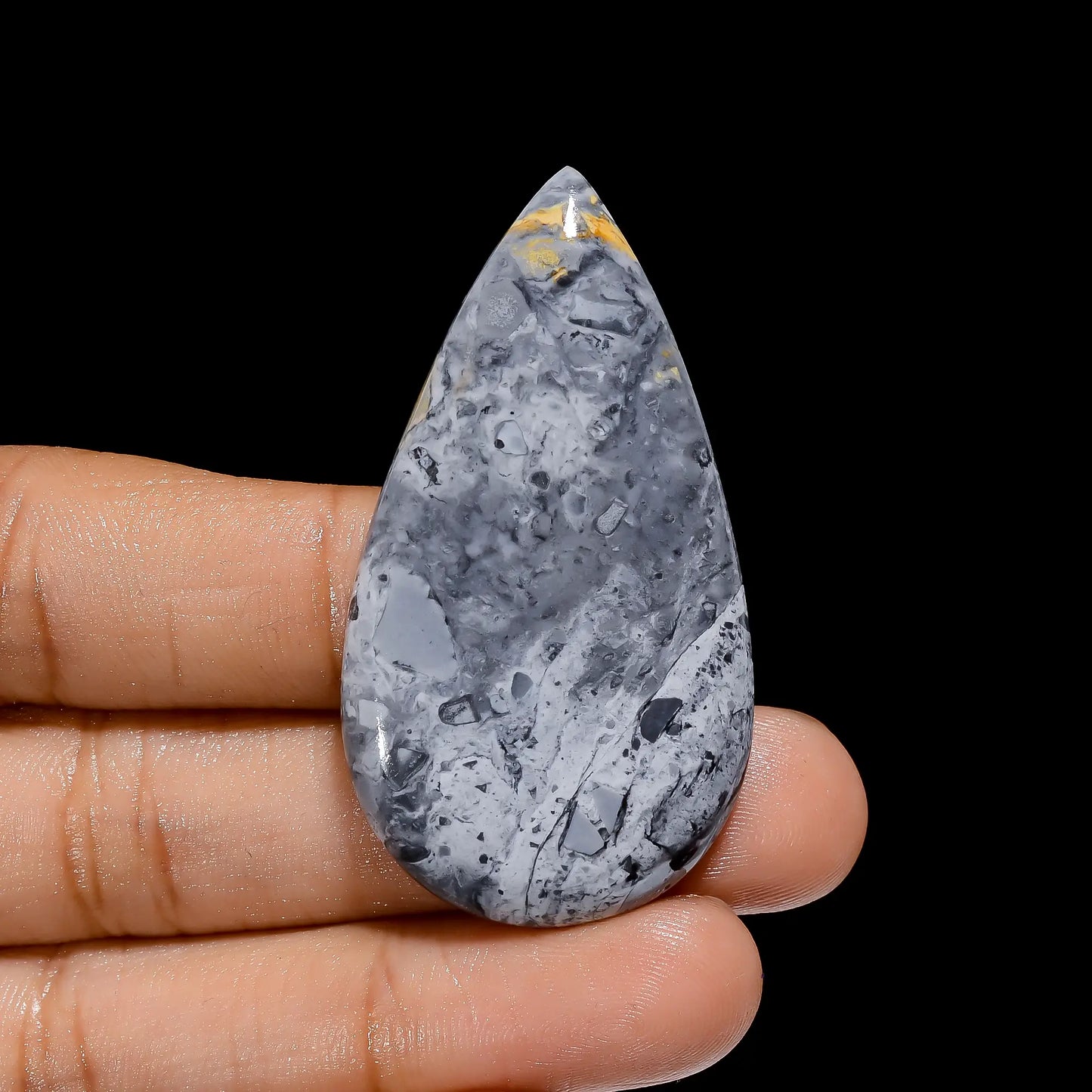 Marvellous Top Grade Quality 100% Natural Maligano Jasper Pear Shape Cabochon Loose Gemstone For Making Jewelry 59 Ct. 49X27X5 mm V-3912