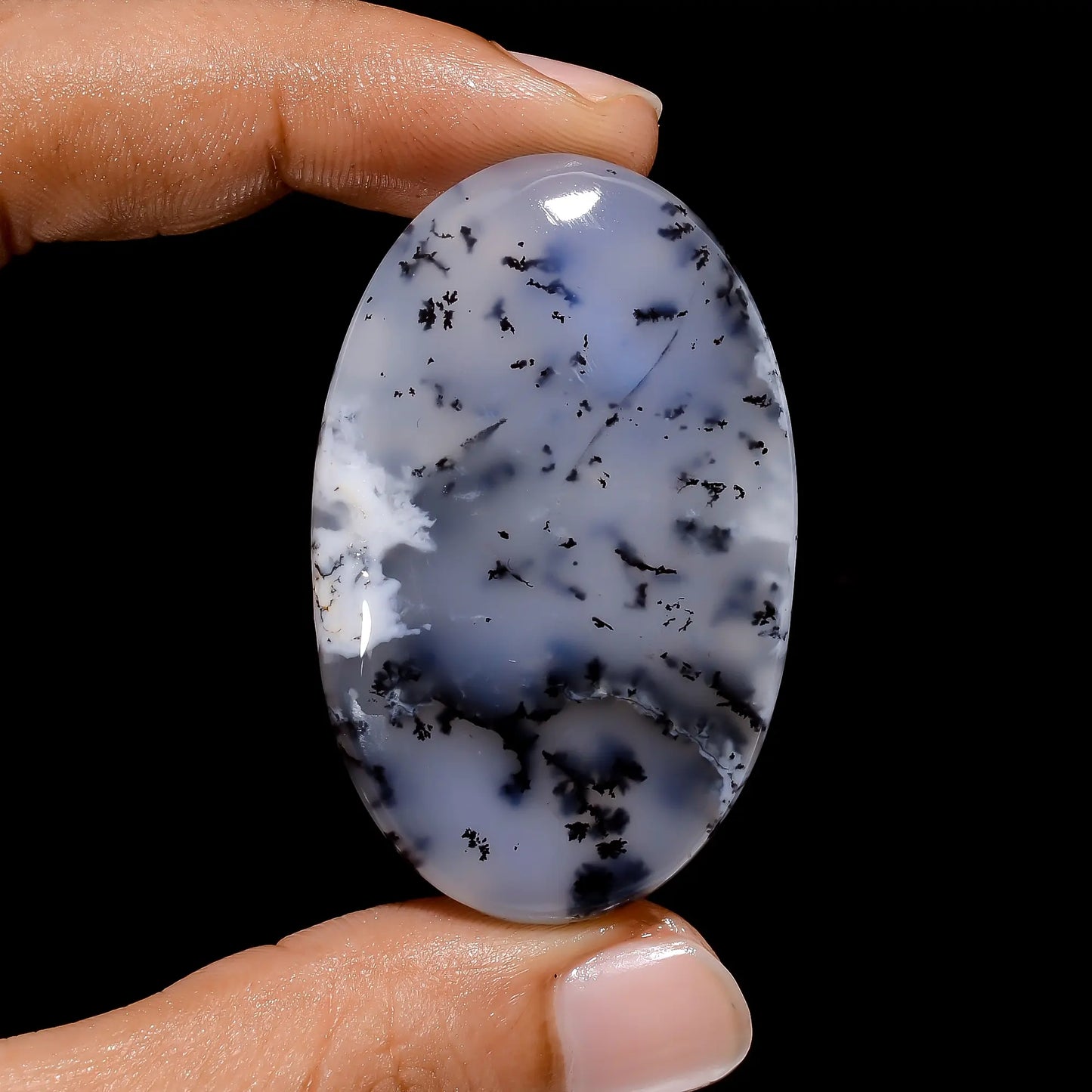 Marvellous Top Grade Quality 100% Natural Dendrite Opal Oval Shape Cabochon Loose Gemstone For Making Jewelry 101 Ct. 48X30X8 mm V-3938