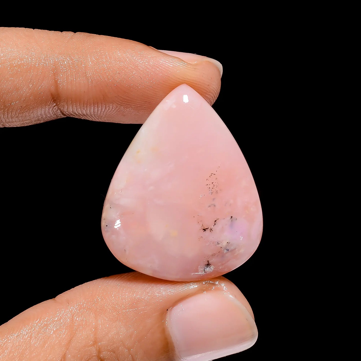 Splendid Top Grade Quality 100% Natural Pink Opal Pear Shape Cabochon Loose Gemstone For Making Jewelry 24.5 Ct. 29X24X5 mm V-3968