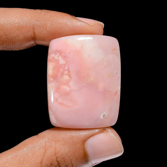 Stunning Top Grade Quality 100% Natural Pink Opal Radiant Shape Cabochon Loose Gemstone For Making Jewelry 34 Ct. 32X25X5 mm V-3970