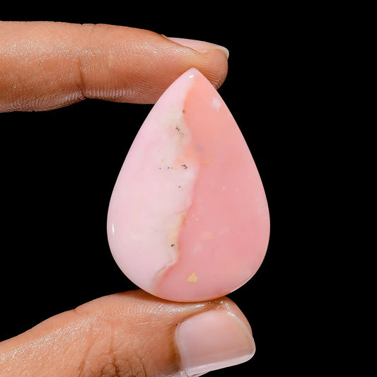 Supreme Top Grade Quality 100% Natural Pink Opal Pear Shape Cabochon Loose Gemstone For Making Jewelry 29 Ct. 39X27X5 mm V-3971