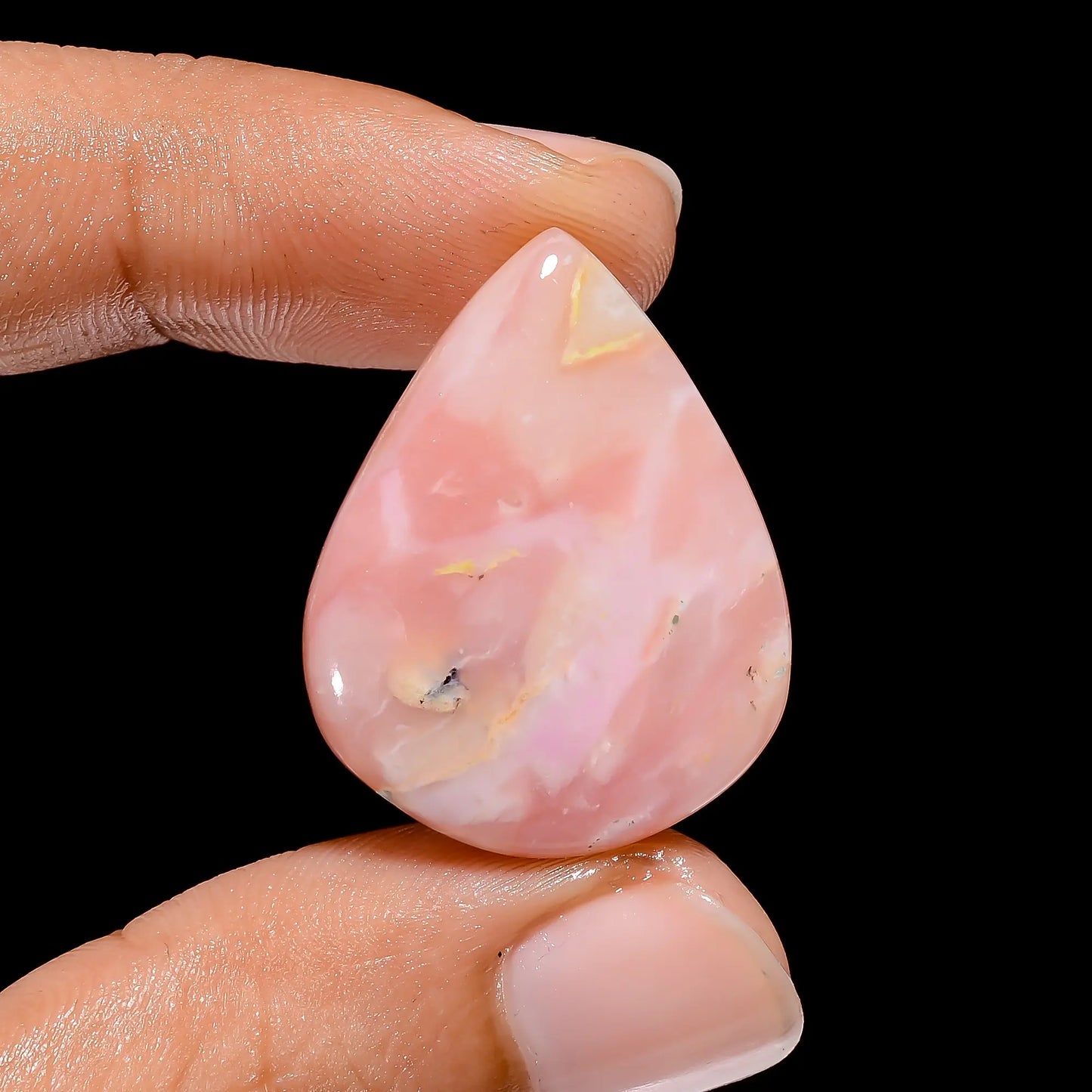 Tempting Top Grade Quality 100% Natural Pink Opal Pear Shape Cabochon Loose Gemstone For Making Jewelry 19.5 Ct. 28X22X5 mm V-3972