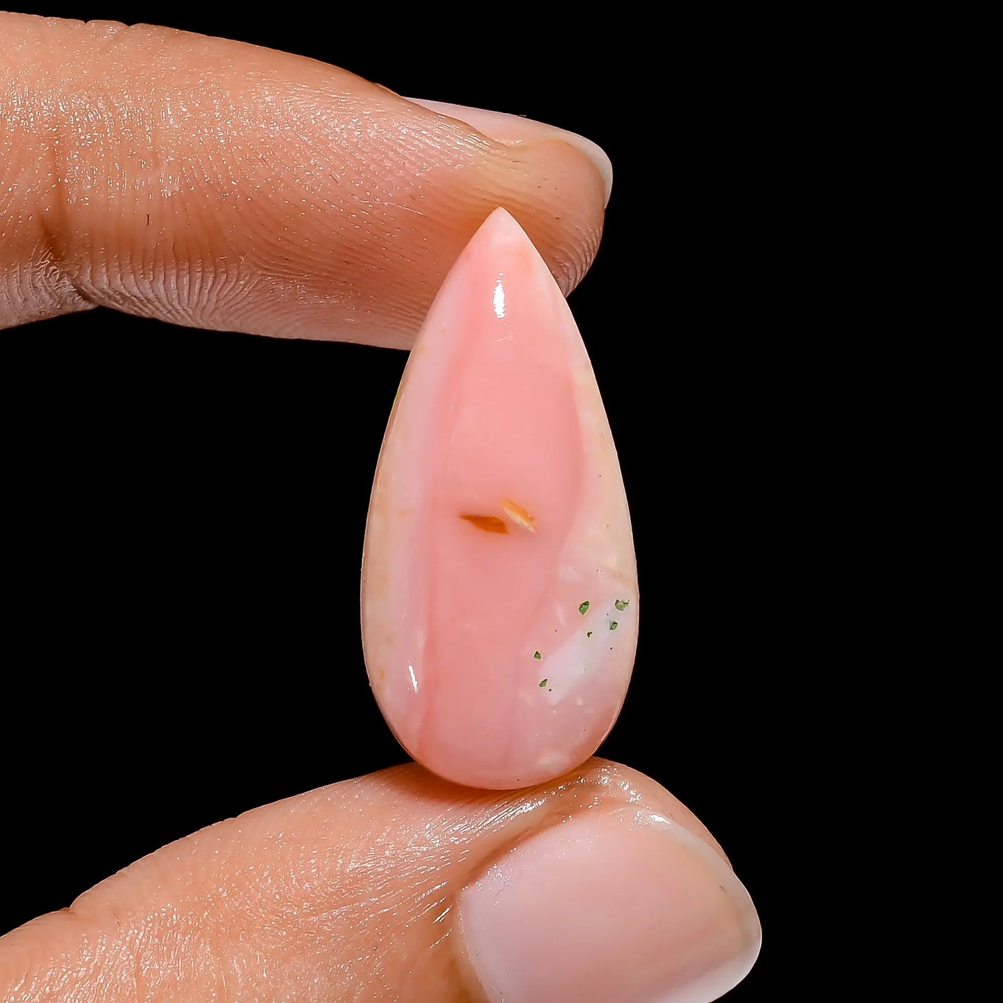 Wonderful Top Grade Quality 100% Natural Pink Opal Pear Shape Cabochon Loose Gemstone For Making Jewelry 9.5 Ct. 25X12X5 mm V-3975