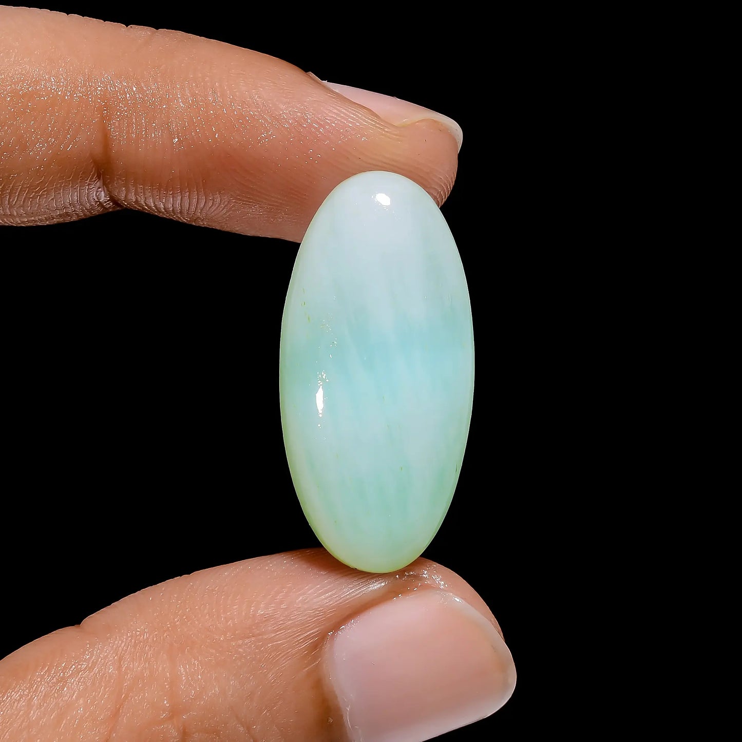 Incredible Top Grade Quality 100% Natural Blue Aragonite Oval Shape Cabochon Loose Gemstone For Making Jewelry 19 Ct. 28X13X6 mm V-4011