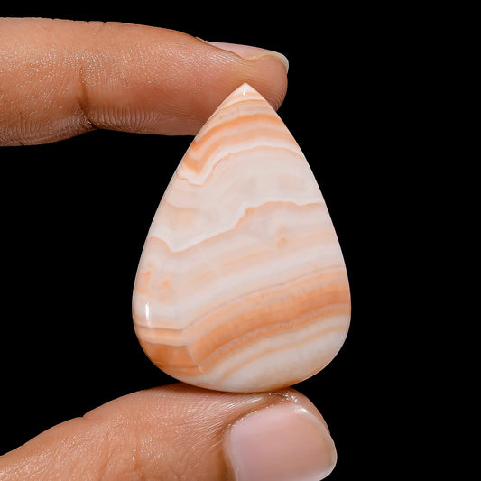 Excellent Top Grade Quality 100% Natural Yellow Calcite Pear Shape Cabochon Loose Gemstone For Making Jewelry 34.5 Ct. 37X26X4 mm V-4029