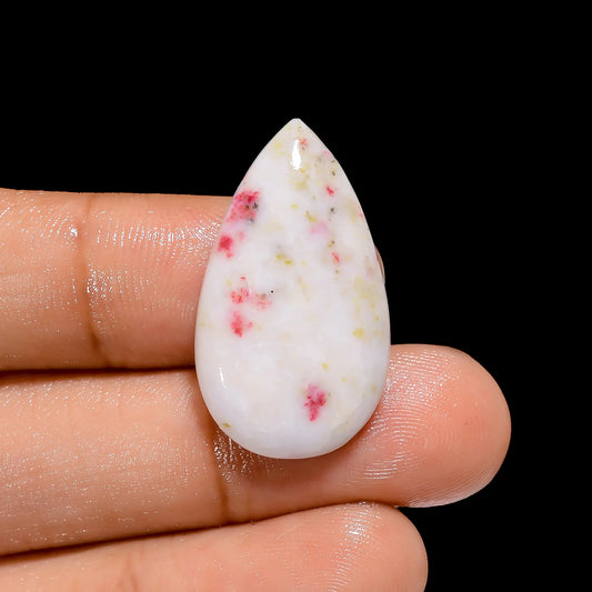 Unique Top Grade Quality 100% Natural Cinnabar Pear Shape Cabochon Loose Gemstone For Making Jewelry 15 Ct. 28X16X4 mm V-4045