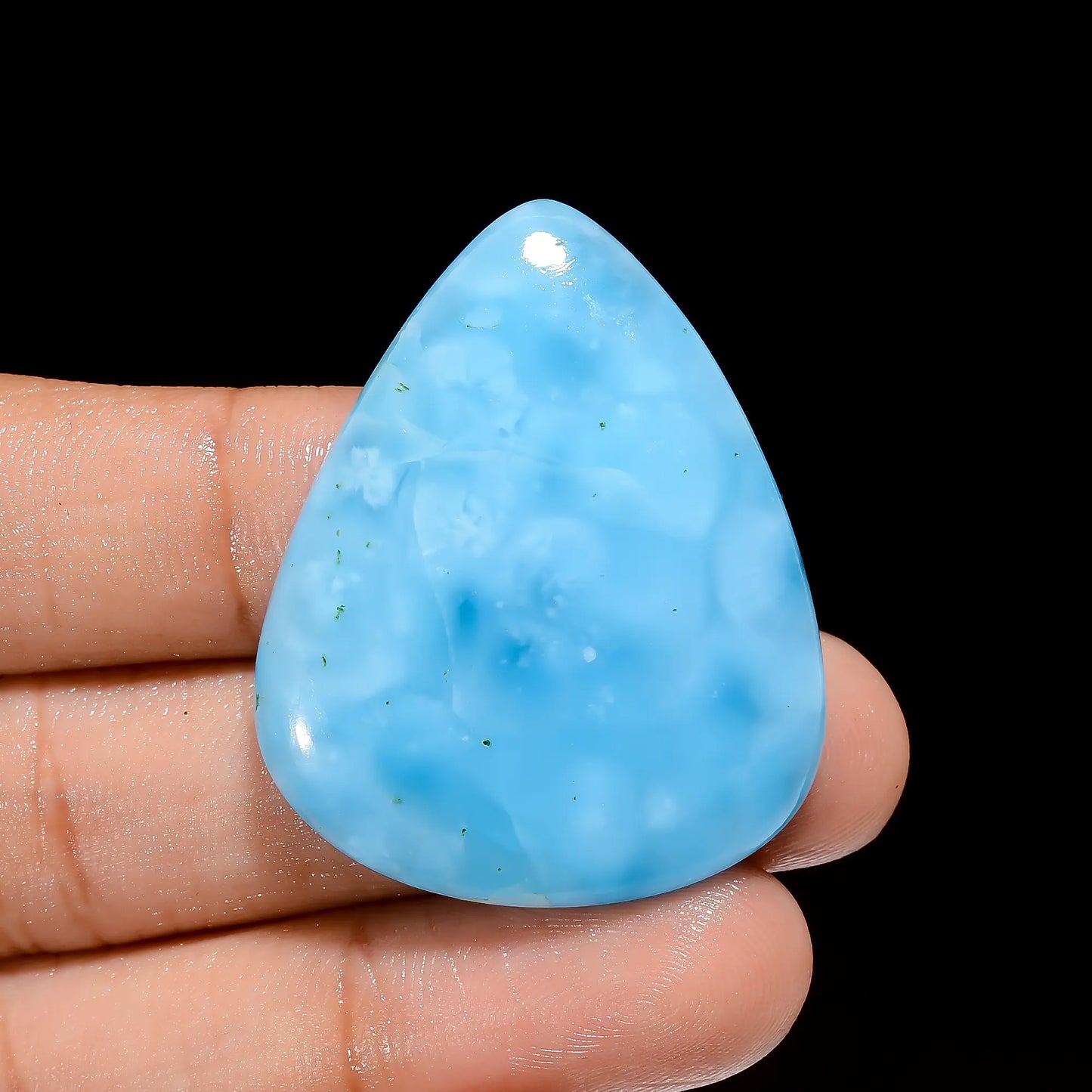 Gorgeous Top Grade Quality 100% Natural Hemimorphite Pear Shape Cabochon Loose Gemstone For Making Jewelry 57 Ct. 39X31X6 mm V-4059