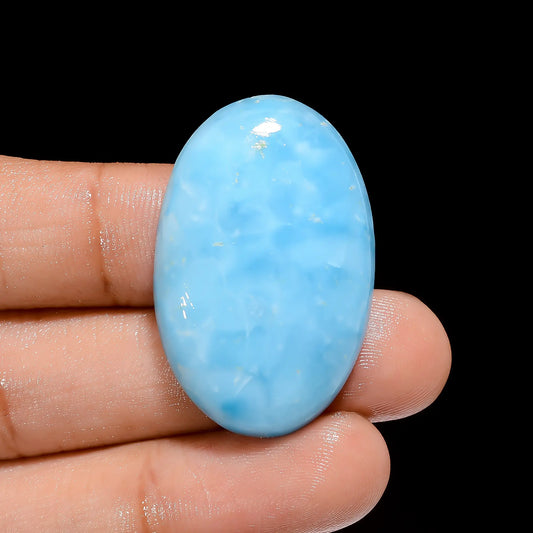 Stunning Top Grade Quality 100% Natural Hemimorphite Oval Shape Cabochon Loose Gemstone For Making Jewelry 46 Ct. 35X22X7 mm V-4067