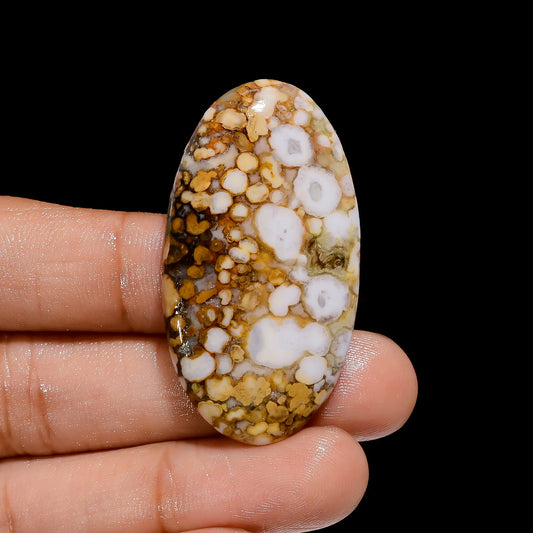 Dazzling Top Grade Quality 100% Natural Cobra Jasper Agate Oval Shape Cabochon Loose Gemstone For Making Jewelry 52.5 Ct. 45X25X5 mm V-4078