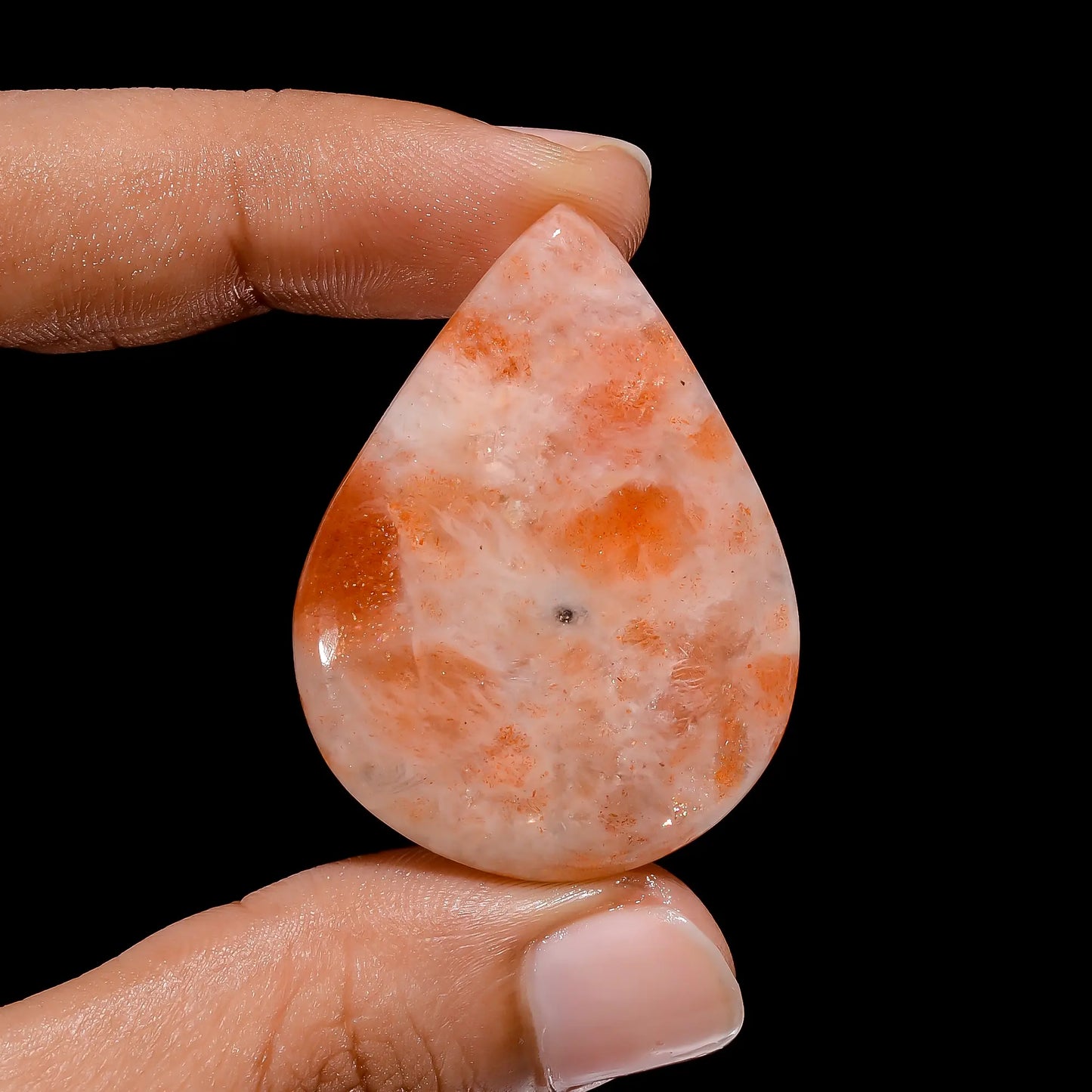 Fabulous Top Grade Quality 100% Natural Indian Sunstone Pear Shape Cabochon Loose Gemstone For Making Jewelry 48 Ct. 40X30X5 mm V-4110