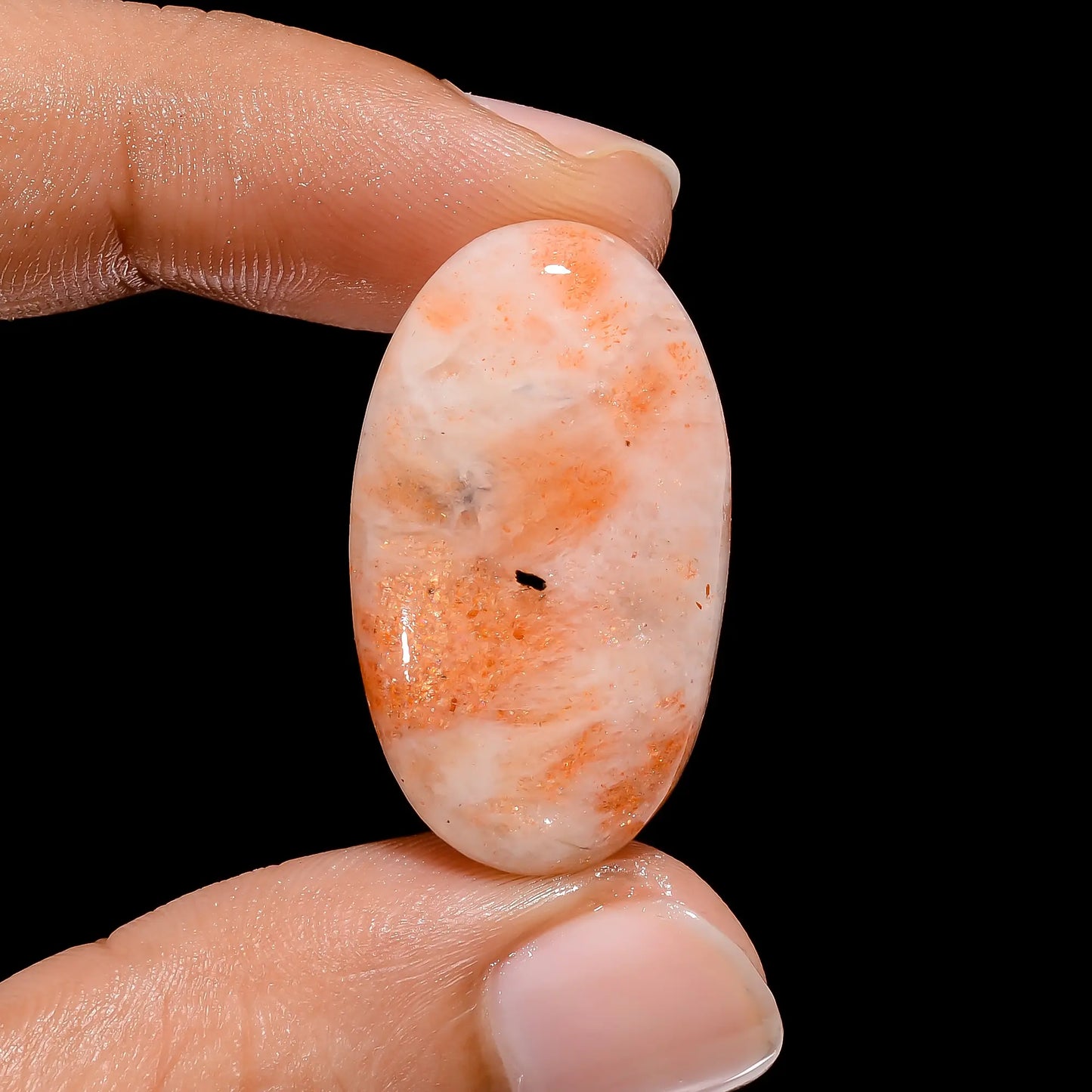 Incredible Top Grade Quality 100% Natural Indian Sunstone Oval Shape Cabochon Loose Gemstone For Making Jewelry 22 Ct. 29X17X5 mm V-4114