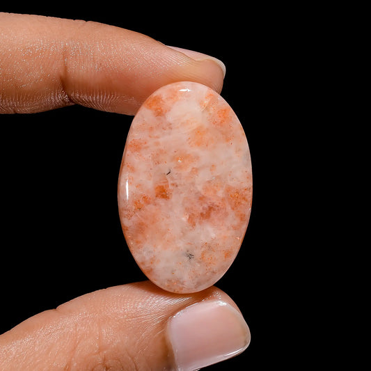 Mind Blowing Top Grade Quality 100% Natural Indian Sunstone Oval Shape Cabochon Loose Gemstone For Making Jewelry 27.5 Ct. 33X21X5 mm V-4116