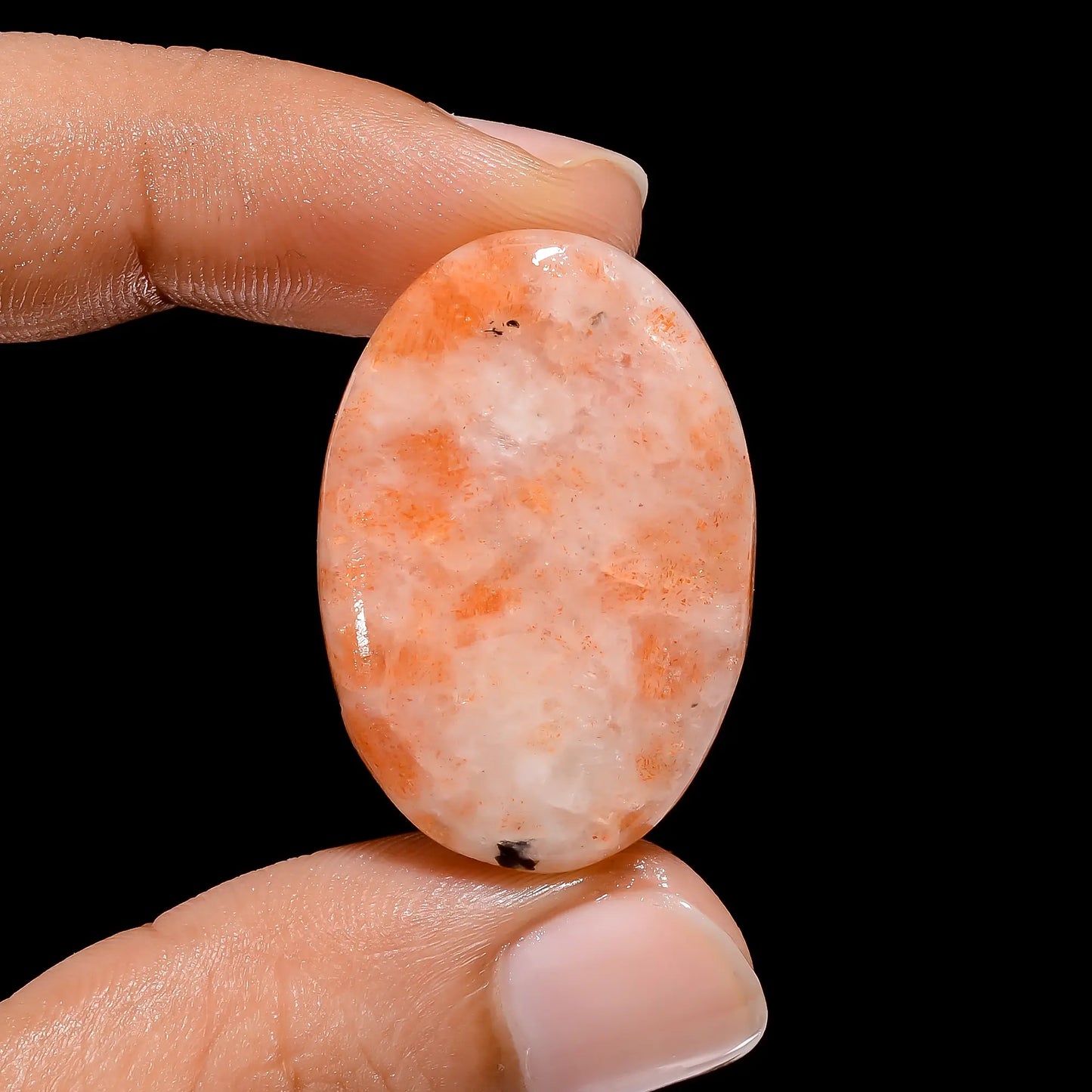 Outstanding Top Grade Quality 100% Natural Indian Sunstone Oval Shape Cabochon Loose Gemstone For Making Jewelry 34 Ct. 31X22X6 mm V-4117