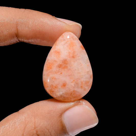 Superb Top Grade Quality 100% Natural Indian Sunstone Pear Shape Cabochon Loose Gemstone For Making Jewelry 23 Ct. 26X19X6 mm V-4119