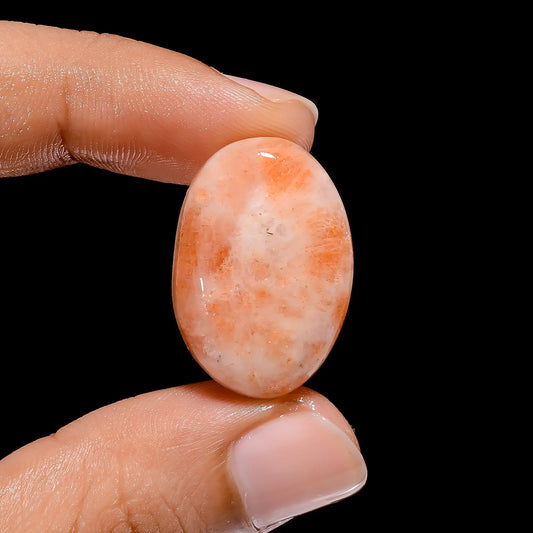 Stunning Top Grade Quality 100% Natural Indian Sunstone Oval Shape Cabochon Loose Gemstone For Making Jewelry 25 Ct. 25X17X6 mm V-4120