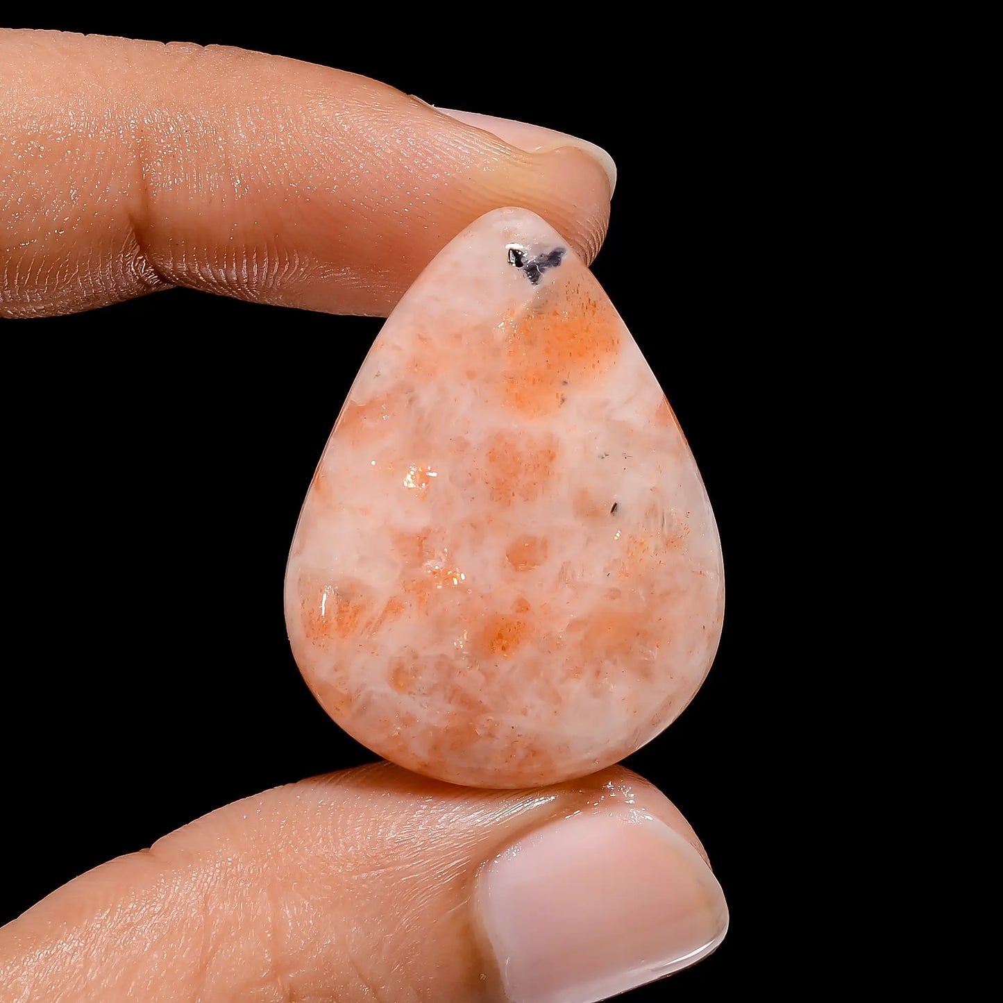 Supreme Top Grade Quality 100% Natural Indian Sunstone Pear Shape Cabochon Loose Gemstone For Making Jewelry 30 Ct. 30X23X5 mm V-4121