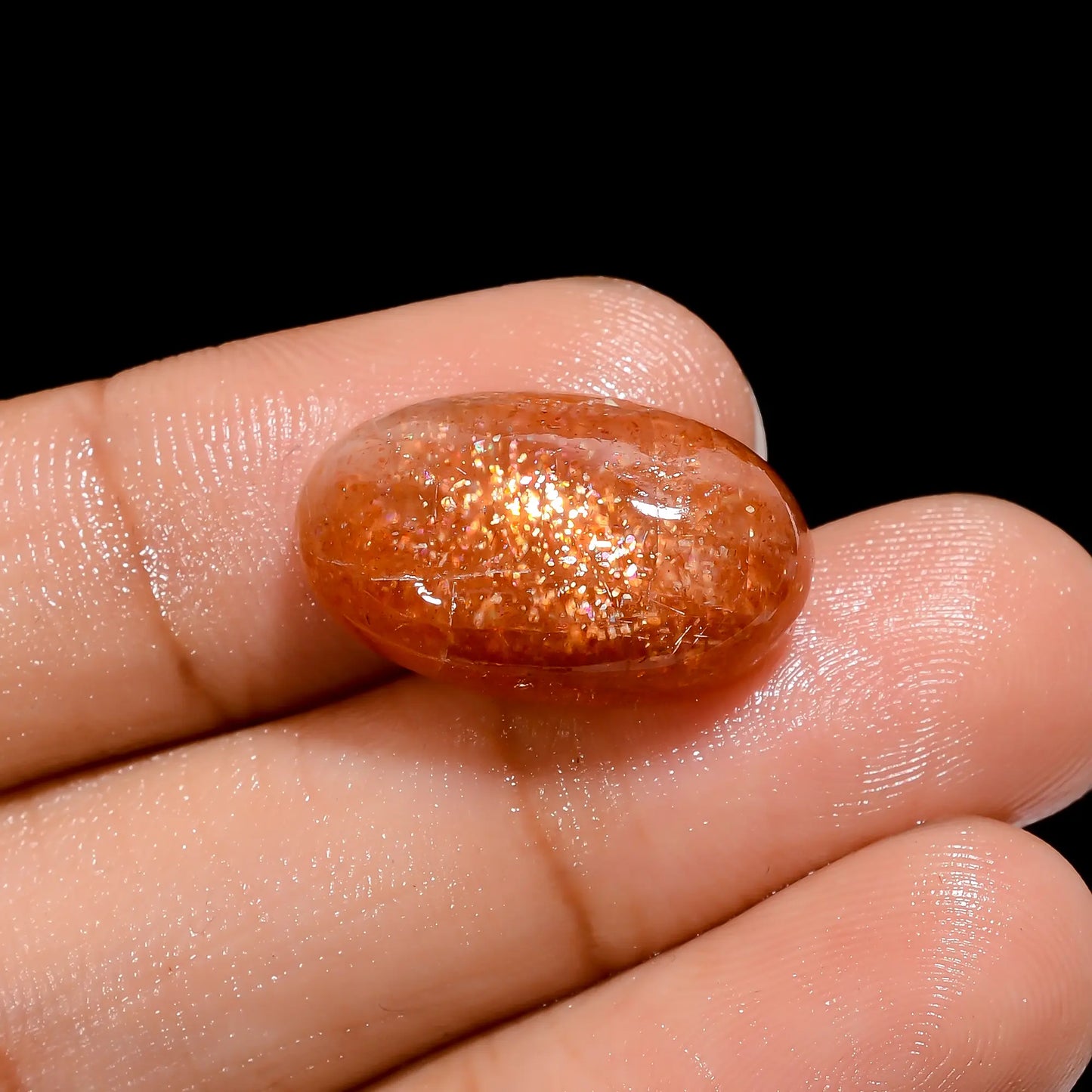 Classic Top Grade Quality 100% Natural Sunstone Oval Shape Cabochon Loose Gemstone For Making Jewelry 13 Ct. 20X12X7 mm V-4130