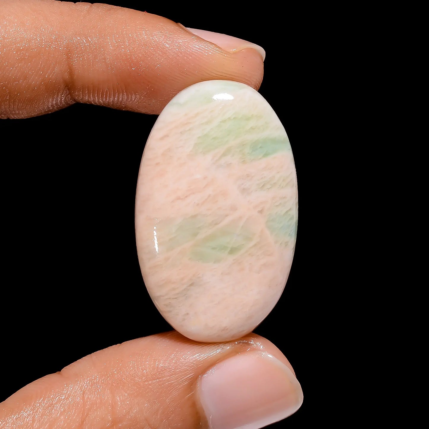 Superb Top Grade Quality 100% Natural Amazonite Oval Shape Cabochon Loose Gemstone For Making Jewelry 32 Ct. 33X20X5 mm V-4143