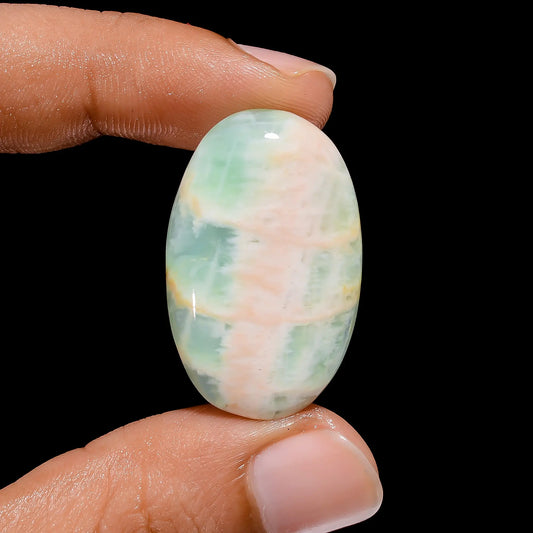 Terrific Top Grade Quality 100% Natural Amazonite Oval Shape Cabochon Loose Gemstone For Making Jewelry 26.5 Ct. 31X20X5 mm V-4146