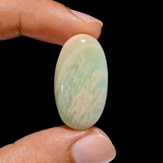 Excellent Top Grade Quality 100% Natural Amazonite Oval Shape Cabochon Loose Gemstone For Making Jewelry 22 Ct. 28X16X5 mm V-4154