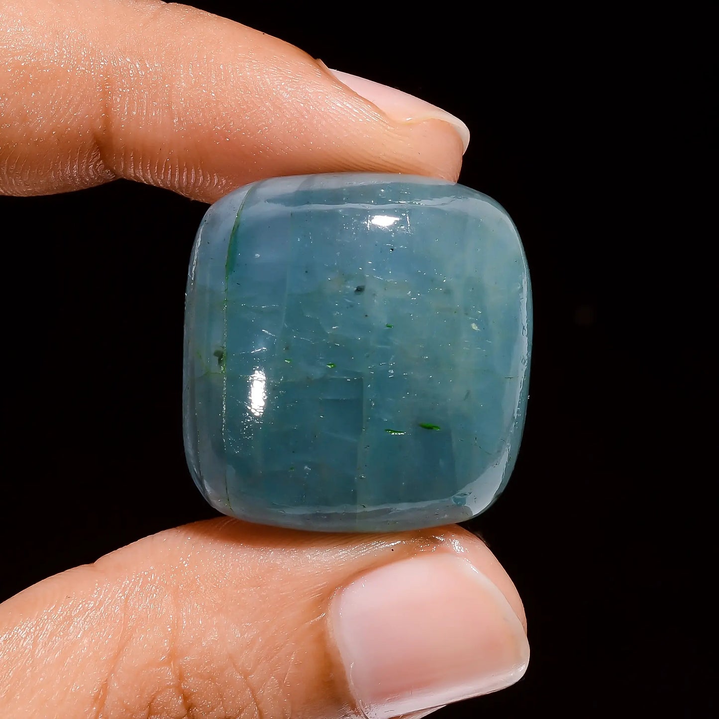 Stunning Top Grade Quality 100% Natural Aquamarine Cushion Shape Cabochon Loose Gemstone For Making Jewelry 49.5 Ct. 25X24X9 mm V-4167