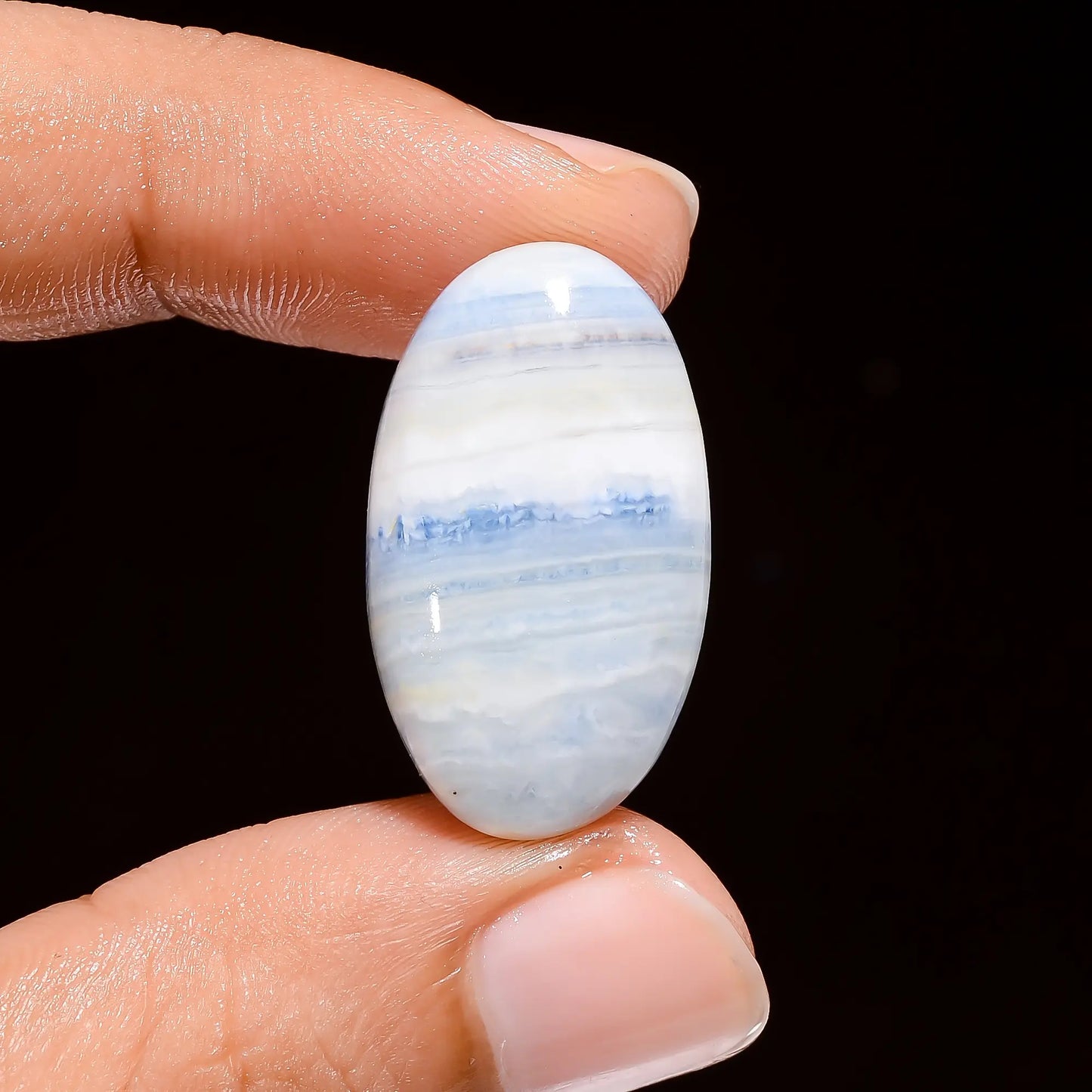 Awesome Top Grade Quality 100% Natural Blue Scheelite Oval Shape Cabochon Loose Gemstone For Making Jewelry 20.5 Ct. 26X15X5 mm V-4175