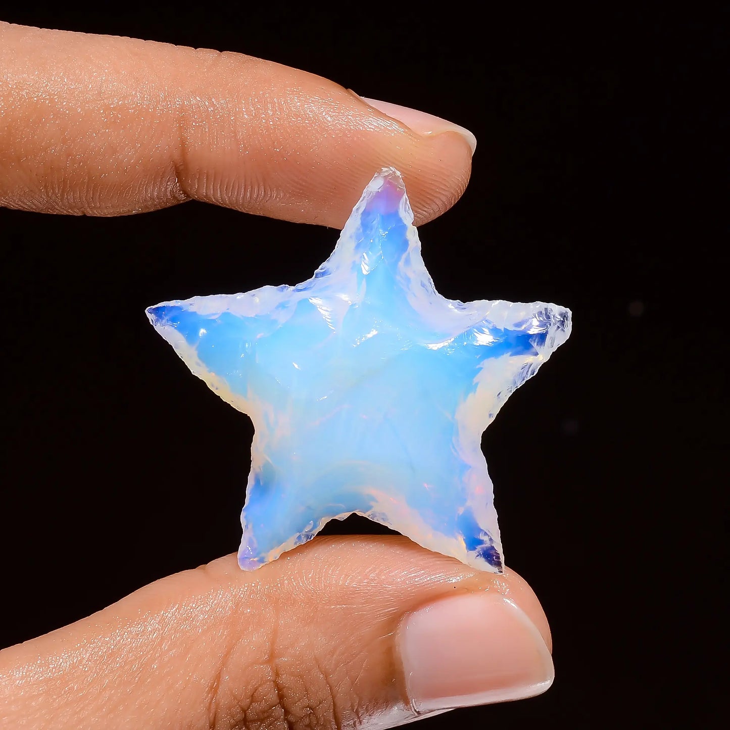 Immaculate Top Grade Quality Opalite Druzy Star Shape Cabochon Loose Gemstone For Making Jewelry 33 Ct. 33X33X8 mm V-4184