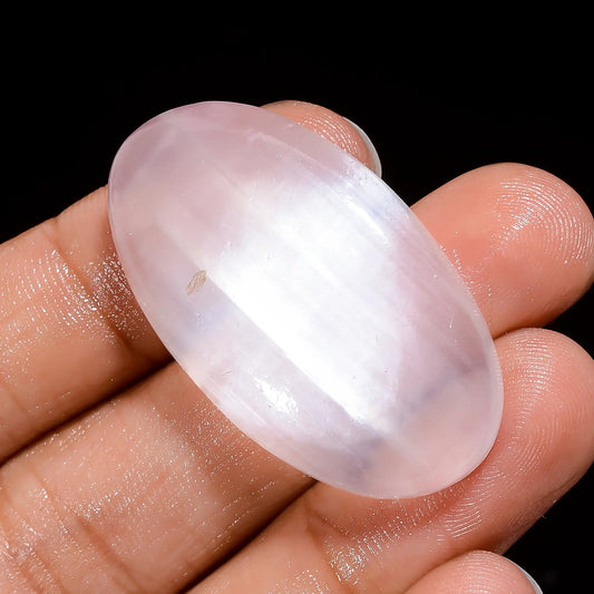 Unique Top Grade Quality 100% Natural Selenite Oval Shape Cabochon Loose Gemstone For Making Jewelry 44.5 Ct. 37X21X7 mm V-4195