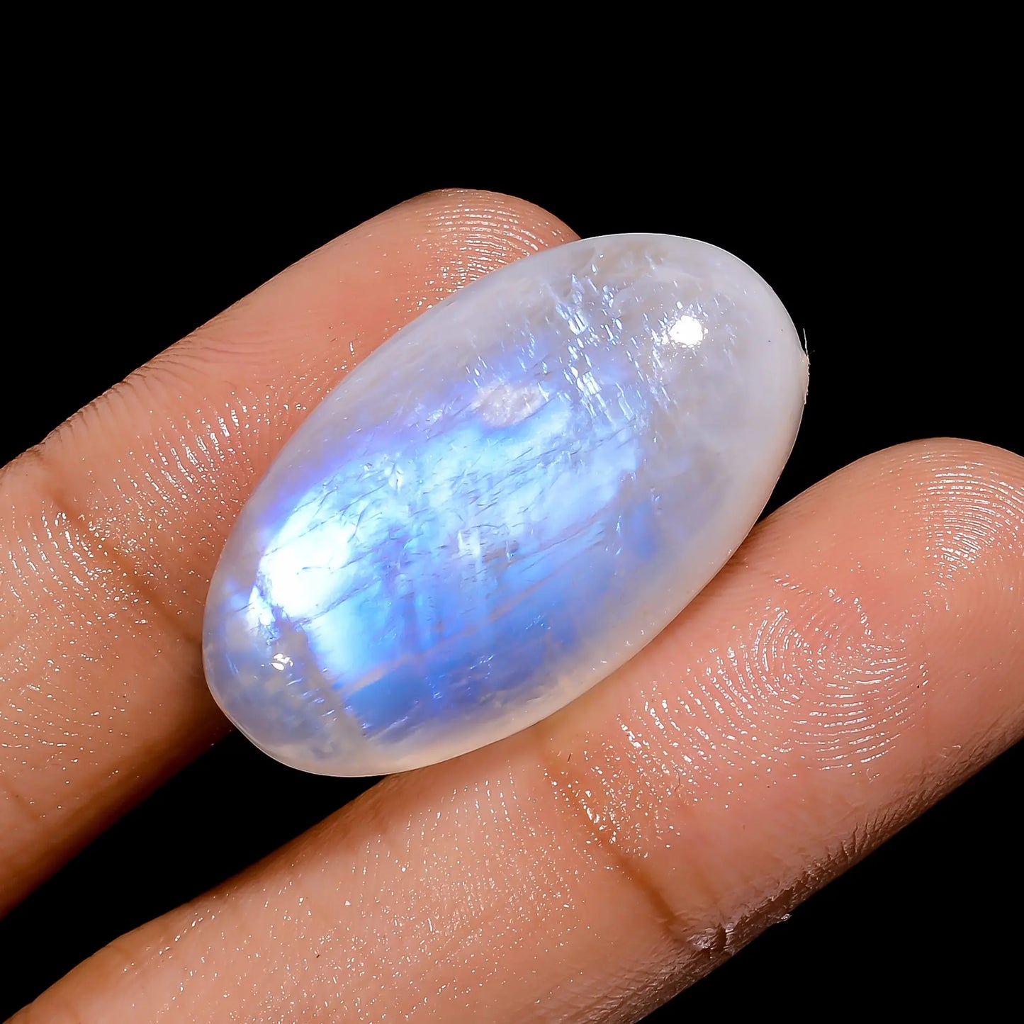 Terrific Top Grade Quality 100% Natural Rainbow Moonstone Oval Shape Cabochon Loose Gemstone For Making Jewelry 32 Ct. 29X17X7 mm V-4245