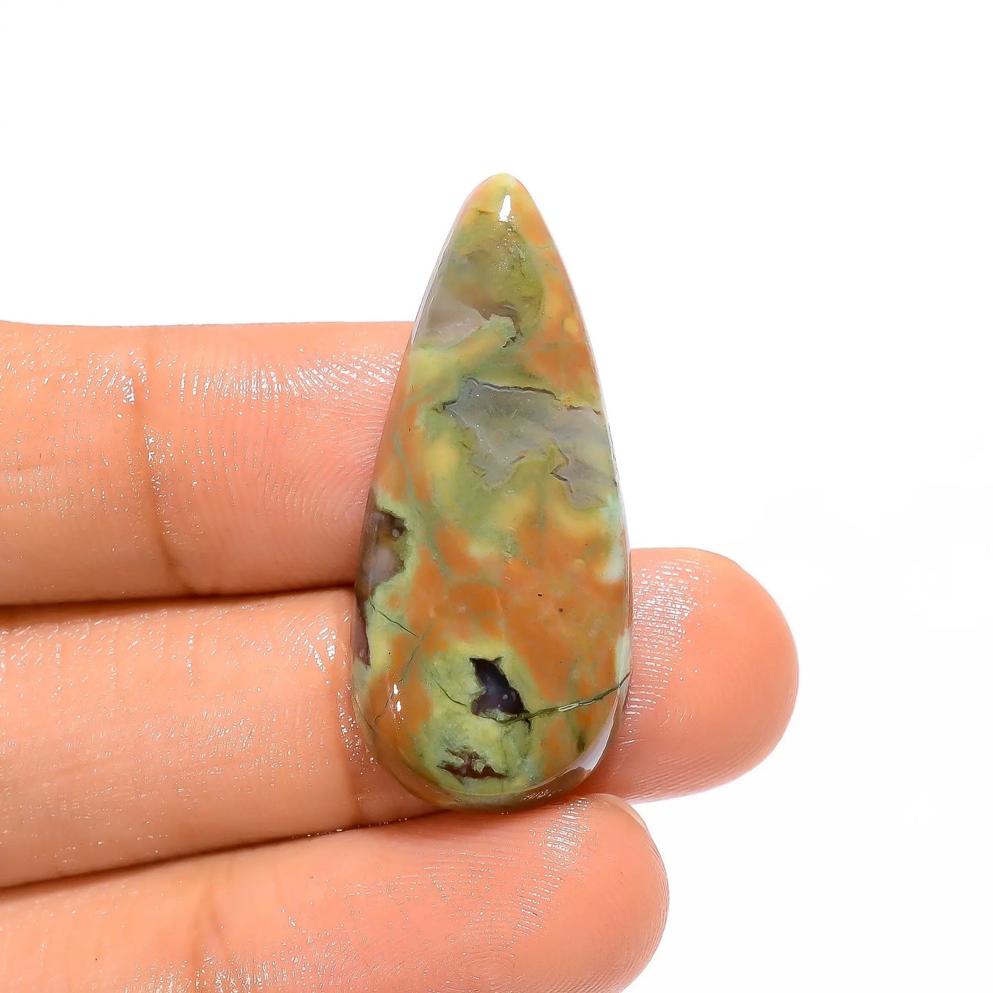 Immaculate Top Grade Quality 100% Natural Rhyolite Pear Shape Cabochon Loose Gemstone For Making Jewelry 18 Ct. 29X18X5 mm V-4410