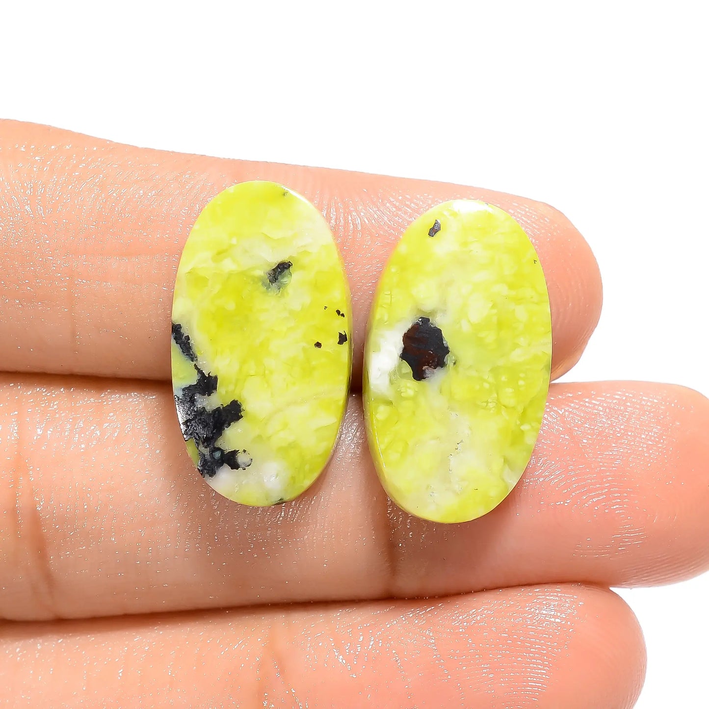 Awesome Top Grade Quality 100% Natural Lizardite Oval Shape Cabochon Loose Gemstone Pair For Making Earrings 20 Ct. 20X11X4 mm V-4650