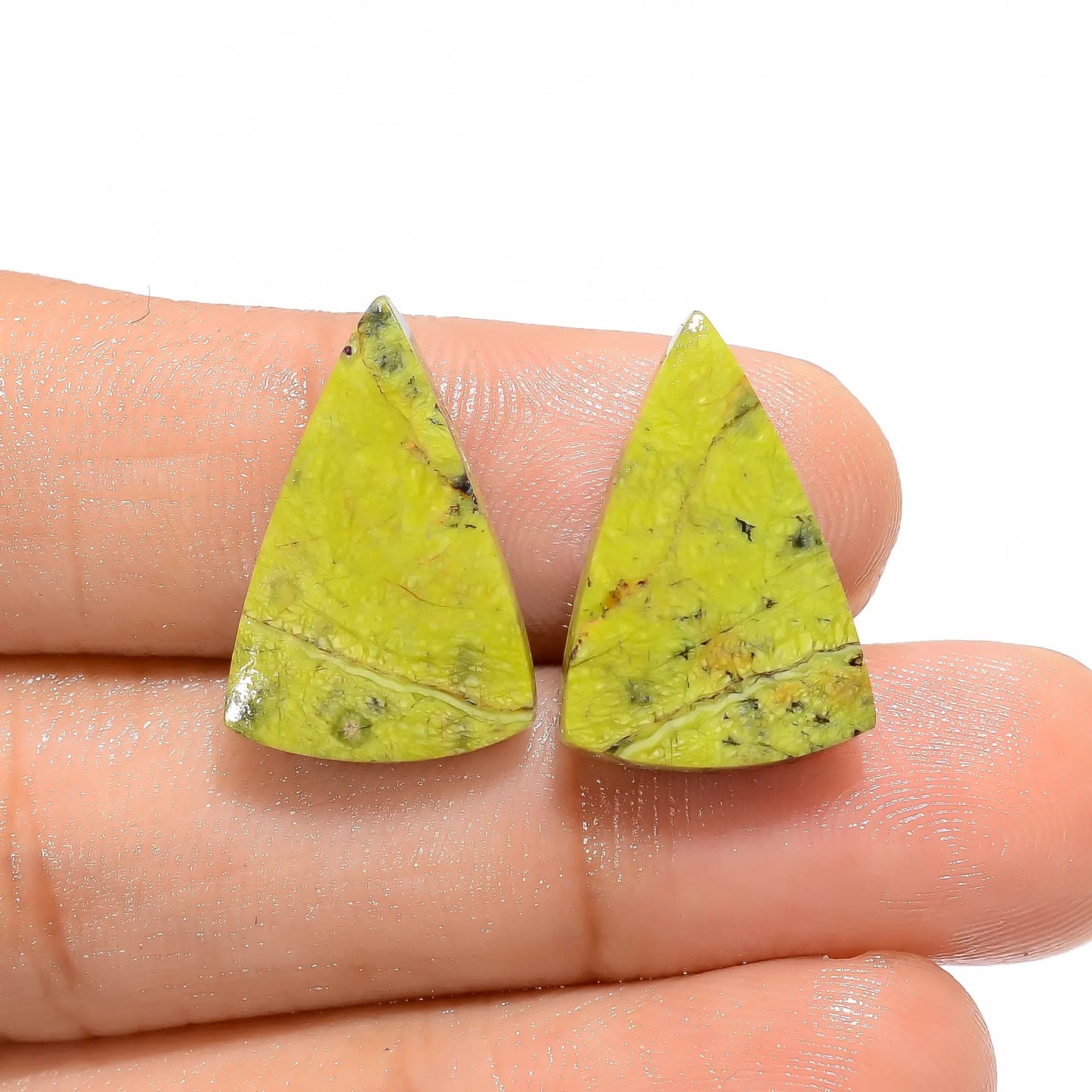 Immaculate Top Grade Quality 100% Natural Atlantasite Pear Shape Cabochon Loose Gemstone Pair For Making Earrings 13 Ct. 19X13X3 mm V-4660