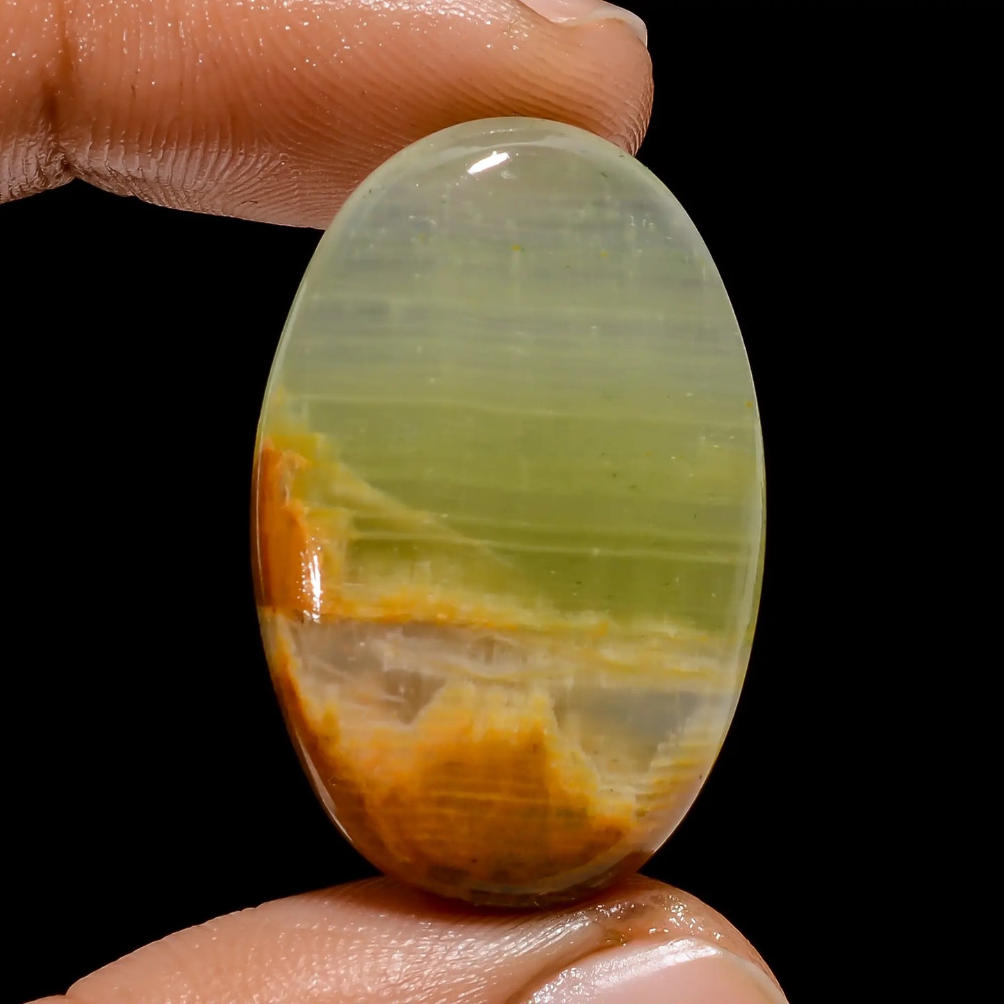 Immaculate Top Grade Quality 100% Natural Green Calcite Oval Shape Cabochon Loose Gemstone For Making Jewelry 31 Ct. 31X20X5 mm V-4807