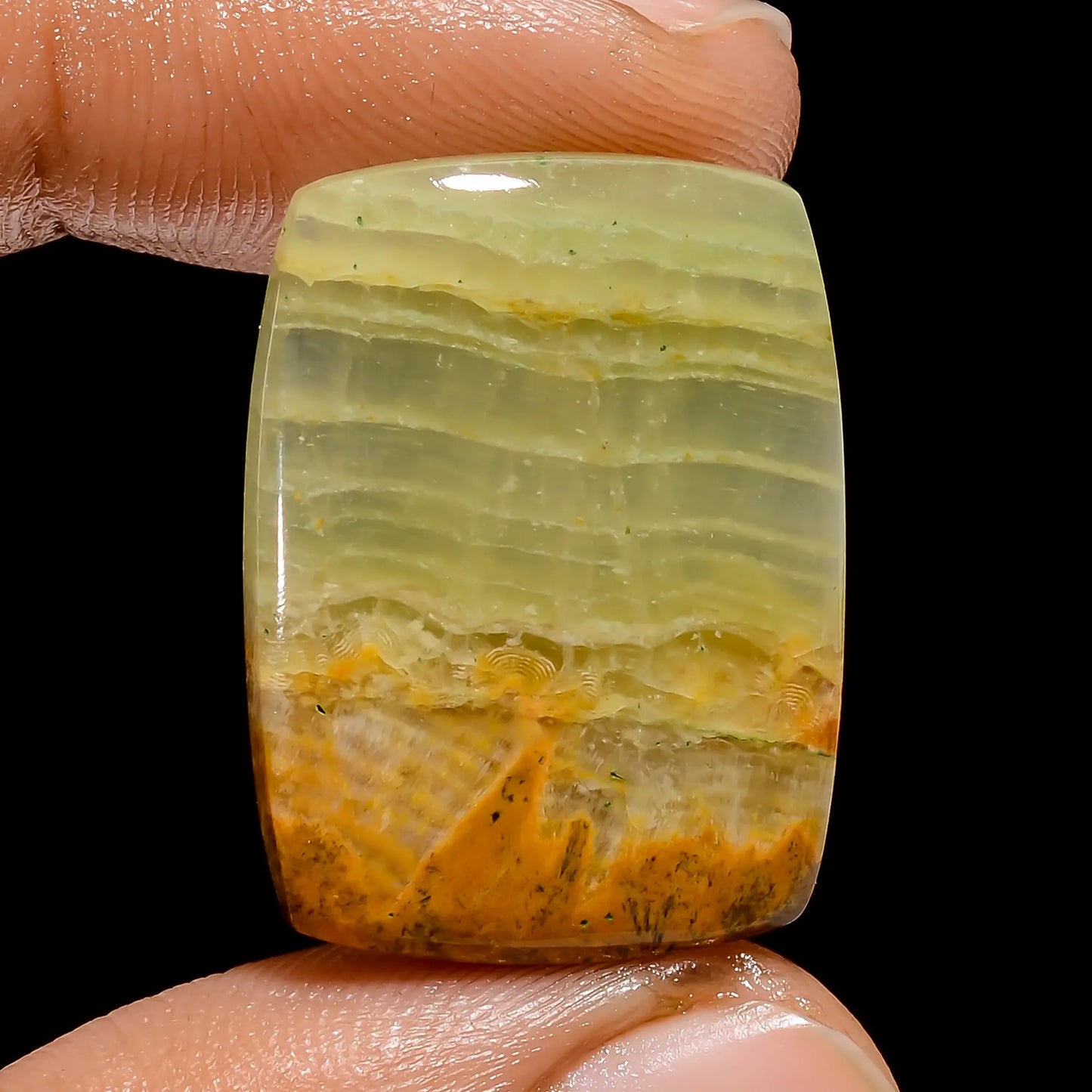 Incredible Top Grade Quality 100% Natural Green Calcite Radiant Shape Cabochon Loose Gemstone For Making Jewelry 25 Ct. 25X19X4 mm V-4808