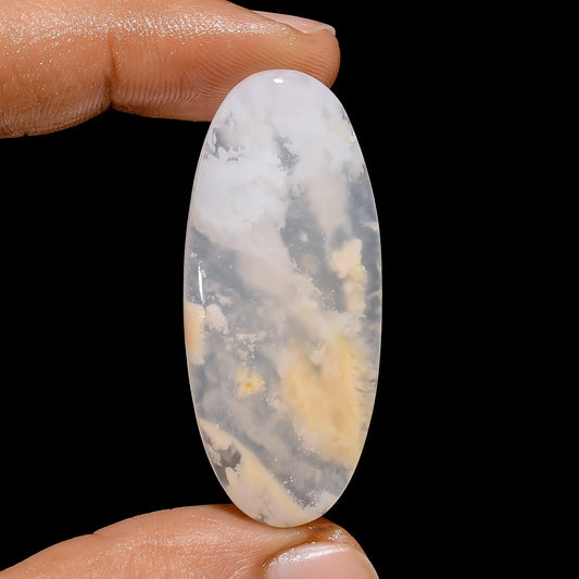 Tempting Top Grade Quality 100% Natural Feather Agate Oval Shape Cabochon Loose Gemstone For Making Jewelry 38 Ct. 46X19X4 mm V-4816