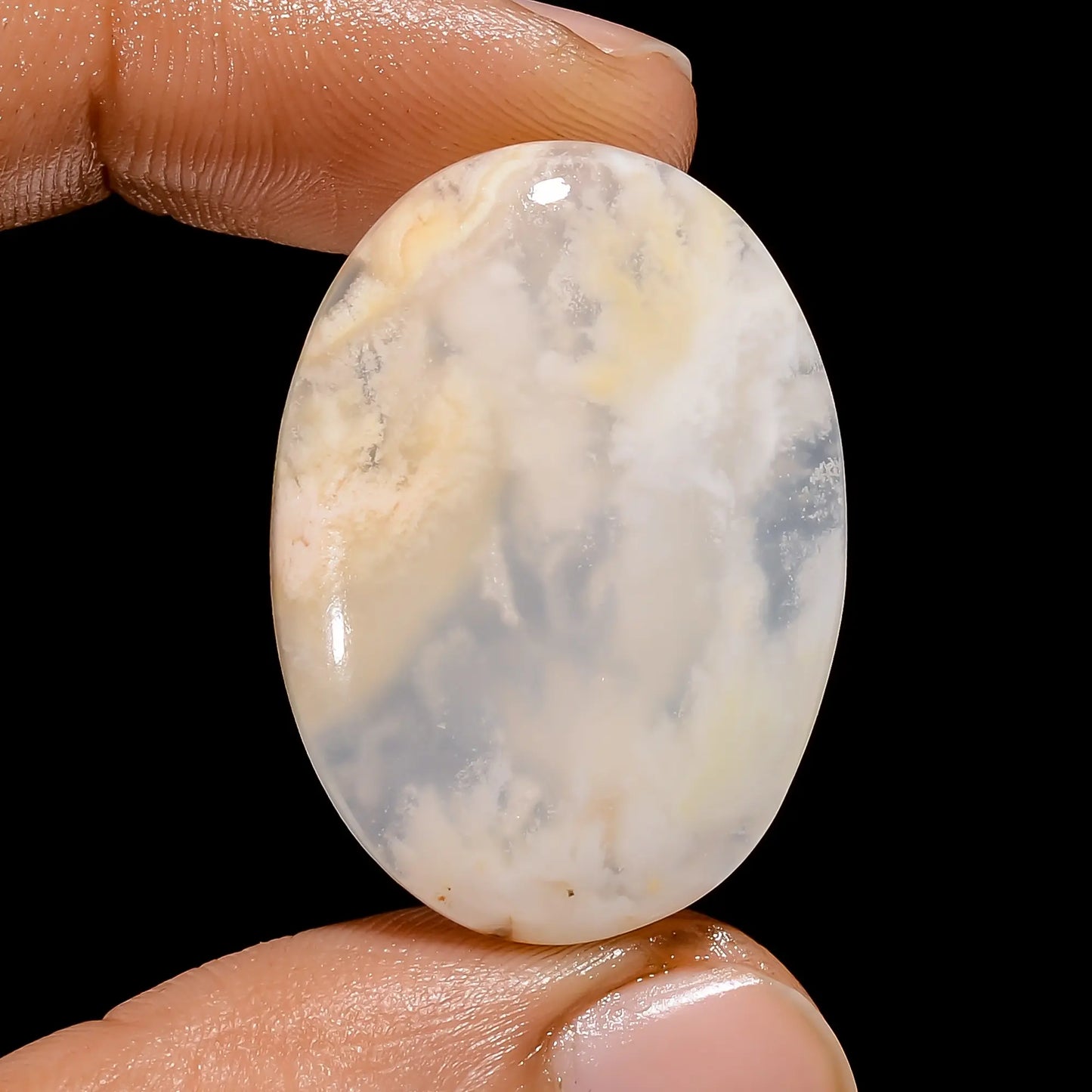 Excellent Top Grade Quality 100% Natural Feather Agate Oval Shape Cabochon Loose Gemstone For Making Jewelry 32 Ct. 31X22X5 mm V-4826