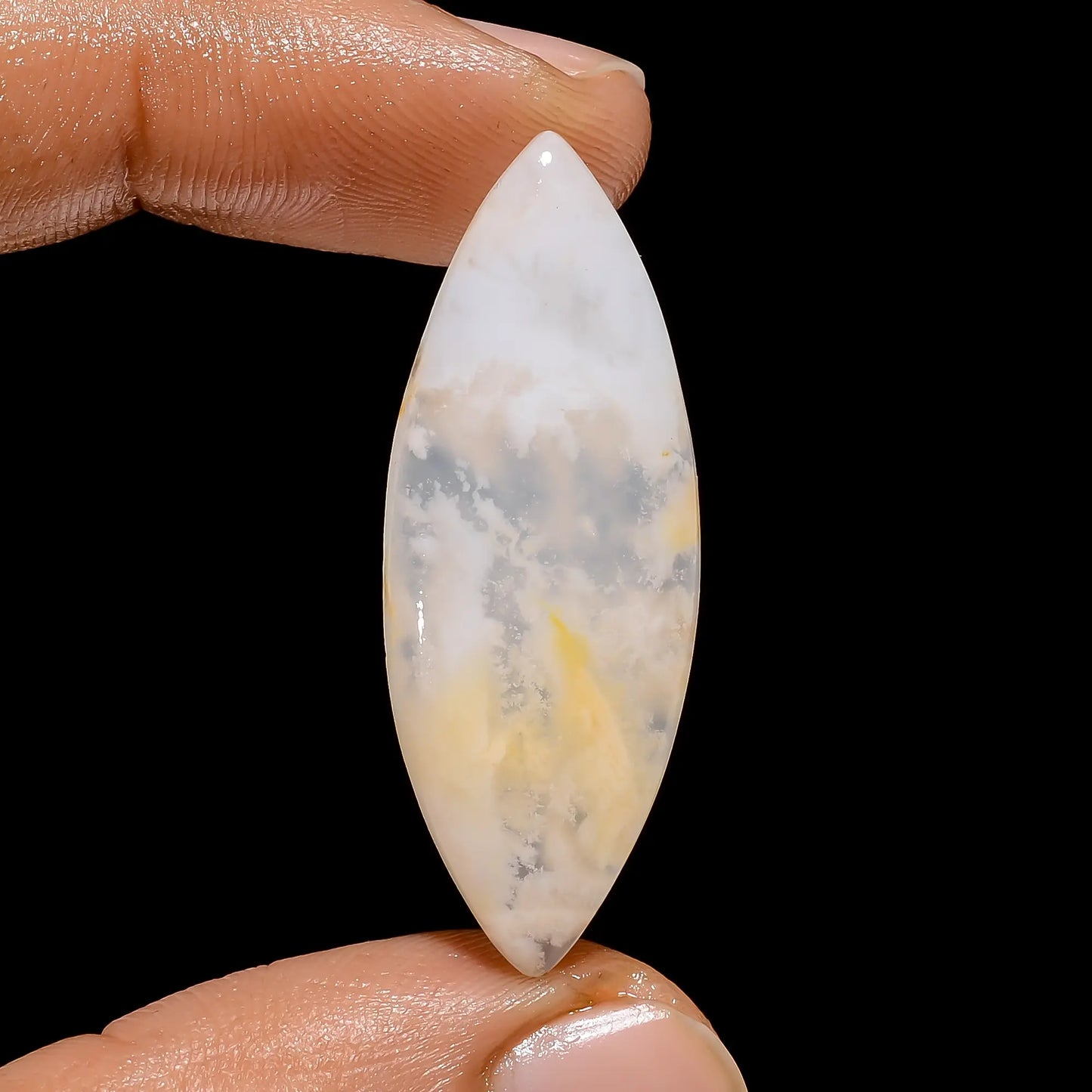 Gorgeous Top Grade Quality 100% Natural Feather Agate Marquise Shape Cabochon Loose Gemstone For Making Jewelry 19 Ct. 38X14X4 mm V-4830