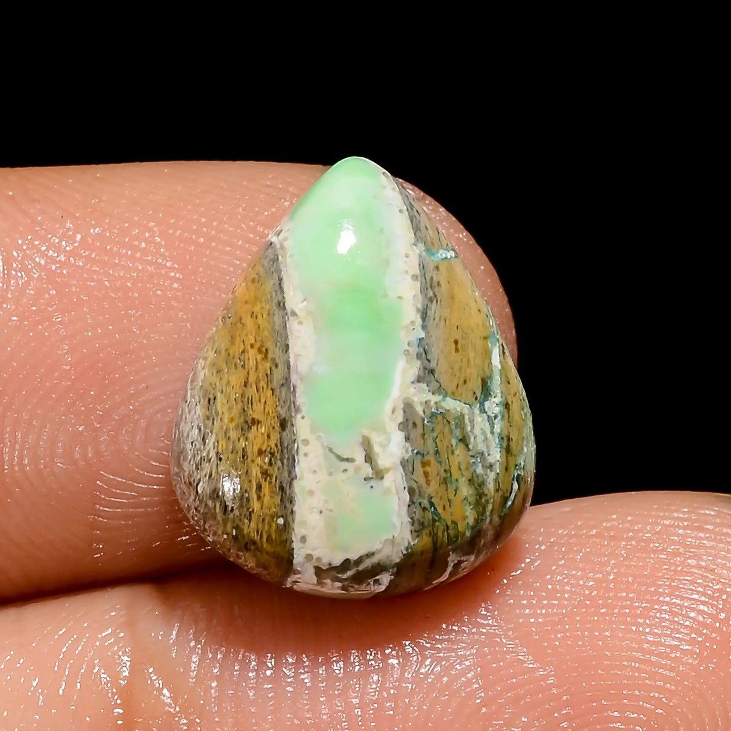 Excellent Top Grade Quality 100% Natural Variscite Pear Shape Cabochon Loose Gemstone For Making Jewelry 5 Ct. 14X11X4 mm V-4851