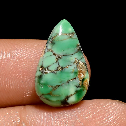 Elegant Top Grade Quality 100% Natural Variscite Pear Shape Cabochon Loose Gemstone For Making Jewelry 6 Ct. 18X10X4 mm V-4853