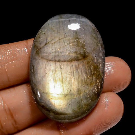 Superb Top Grade Quality 100% Natural Golden Labradorite Oval Shape Cabochon Loose Gemstone For Making Jewelry 68.5 Ct. 39X26X6 mm V-4863