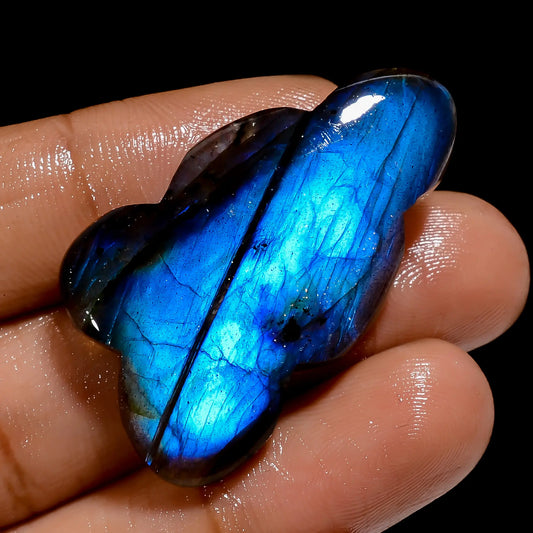 Gorgeous Top Grade Quality 100% Natural Blue Labradorite Cloud Shape Cabochon Loose Gemstone For Making Jewelry 42.5 Ct. 38X22X6 mm V-4881