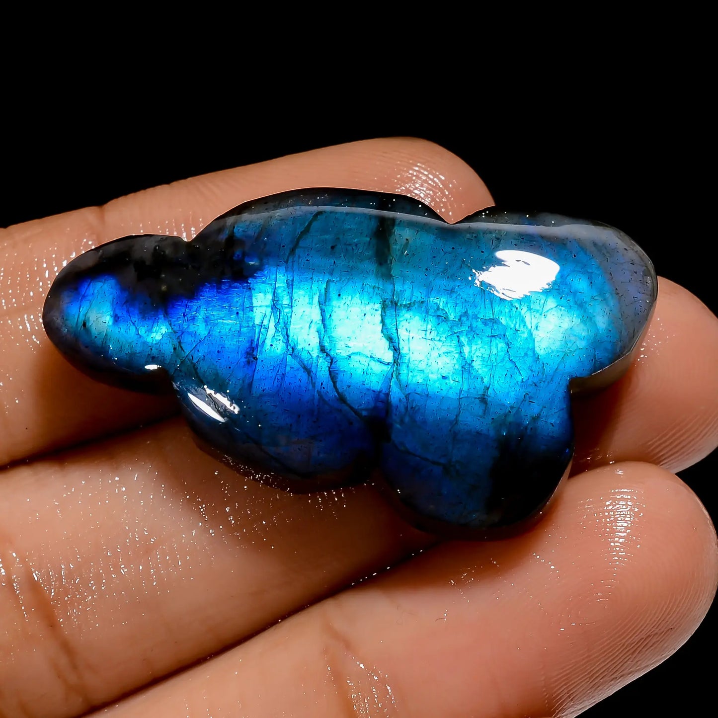 Mind Blowing Top Grade Quality 100% Natural Blue Labradorite Cloud Shape Cabochon Loose Gemstone For Making Jewelry 42 Ct. 37X20X6 mm V-4885