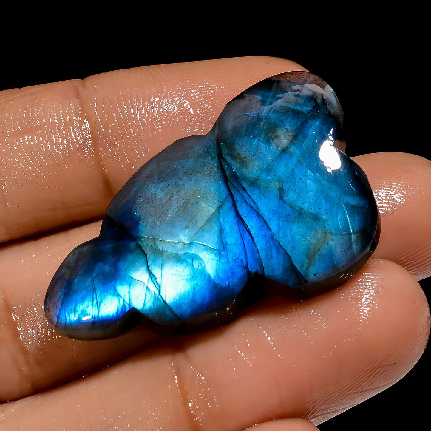 Outstanding Top Grade Quality 100% Natural Blue Labradorite Cloud Shape Cabochon Loose Gemstone For Making Jewelry 37 Ct. 35X21X6 mm V-4886