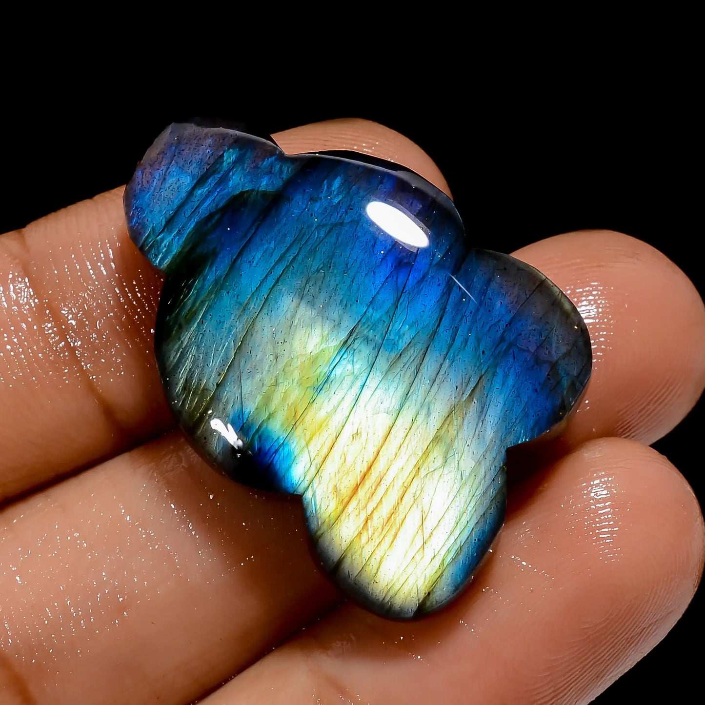 Superb Top Grade Quality 100% Natural Blue Labradorite Cloud Shape Cabochon Loose Gemstone For Making Jewelry 36.5 Ct. 31X20X6 mm V-4888