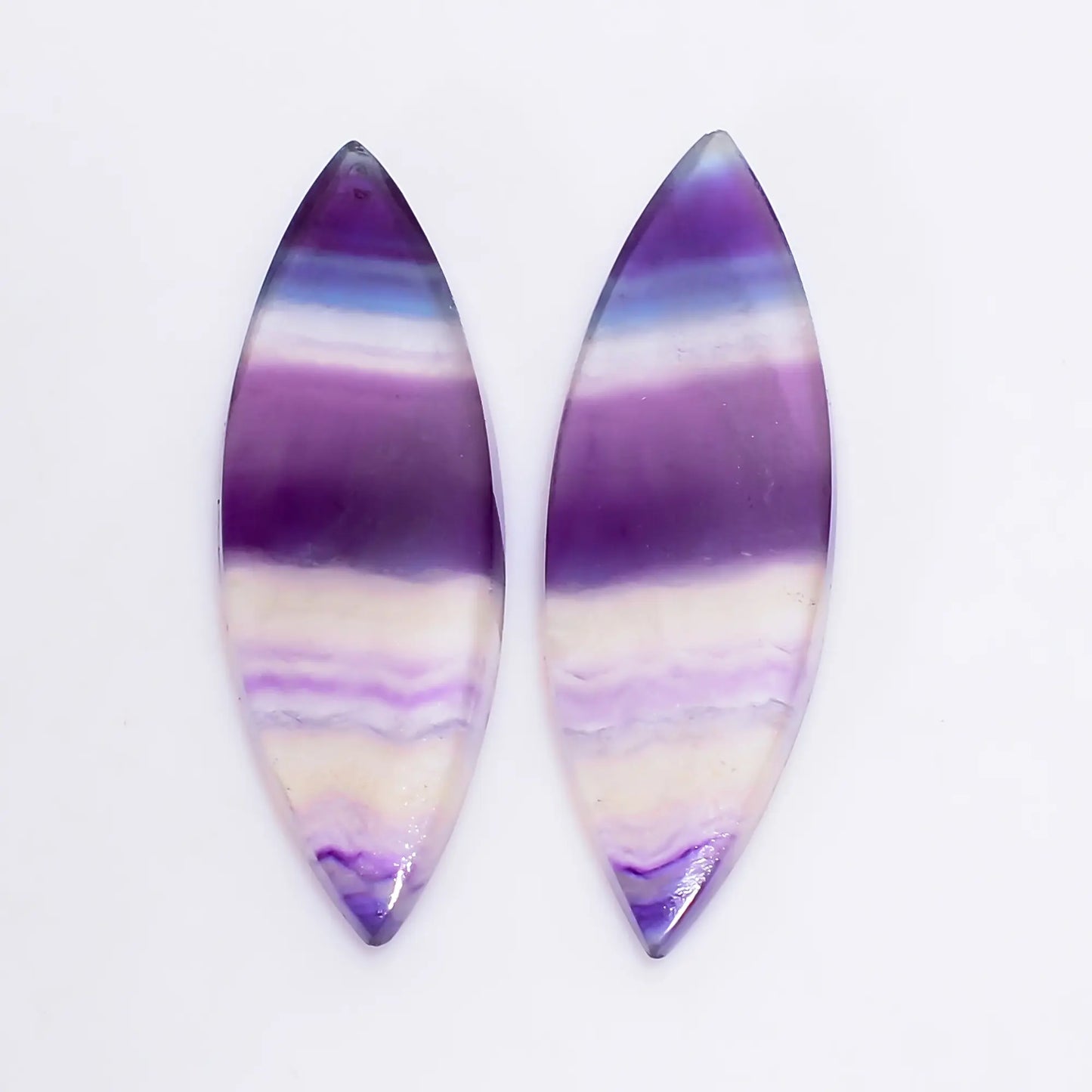 Fantastic Top Grade Quality 100% Natural Fluorite Marquise Shape Cabochon Loose Gemstone Pair For Making Earrings 16.5 Ct. 28X9X2 mm V-4981