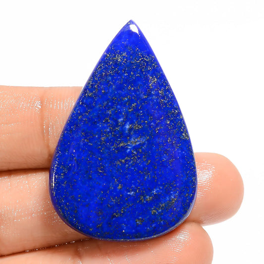 Superb Top Grade Quality 100% Natural Lapis Lazuli Pear Shape Cabochon Loose Gemstone For Making Jewelry 70.5 Ct. 39X26X7 mm V-5002